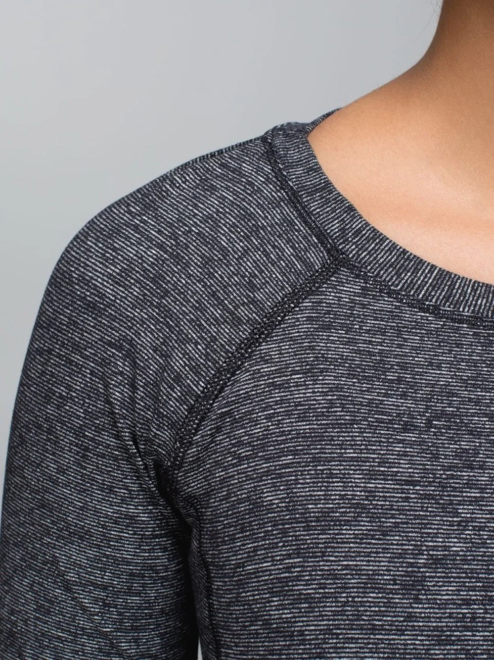 Lululemon Race Your Pace Long Sleeve Wee Stripe Black Heathered Black Size 2